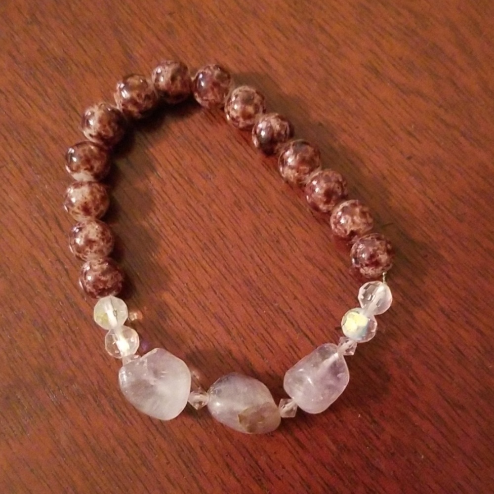 Beaded and stone accent bracelet